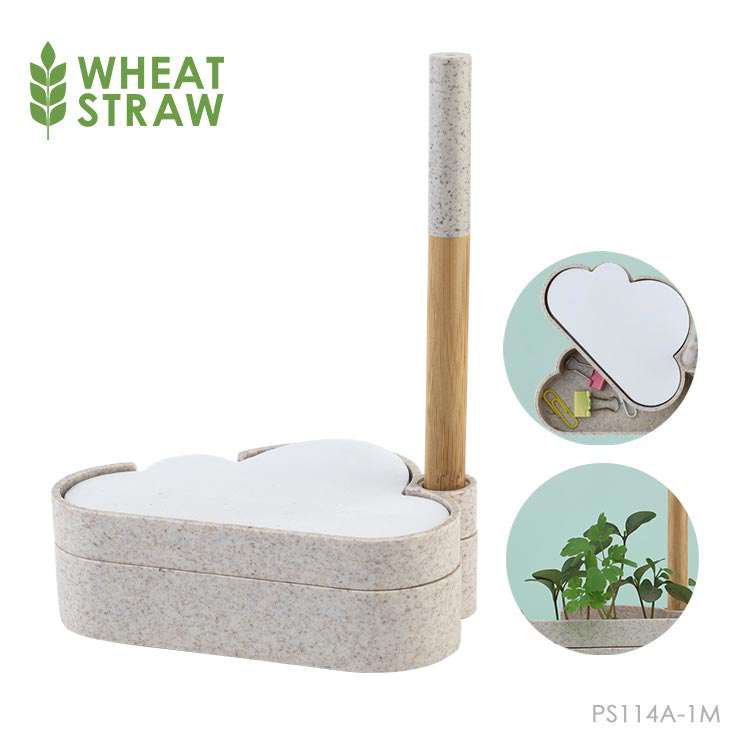 Wholesale custom  Wheat Straw Material Cloud Shape Growing Paper Notepad Set Wheat Straw