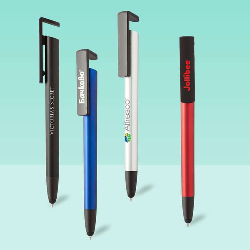 Push action ballpen with phone holder - Image 2